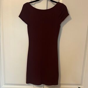 Boden size 6R burgundy midi fitted dress
